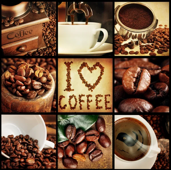 Koffie concept collage — Stockfoto