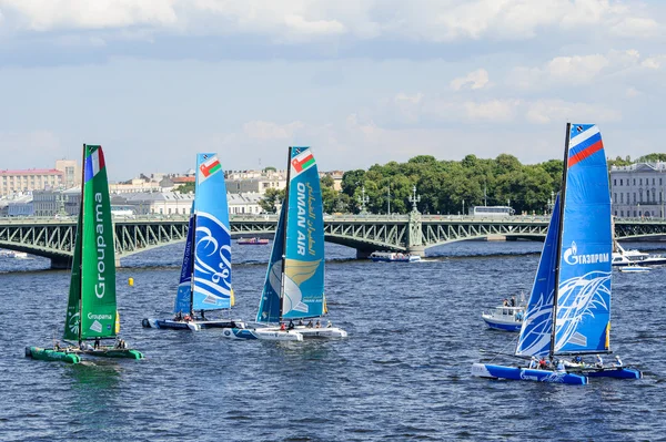 Ekstremalne 40 żeglarstwo serii wyścig 2014 w Rosja, Sankt petersburg — Zdjęcie stockowe