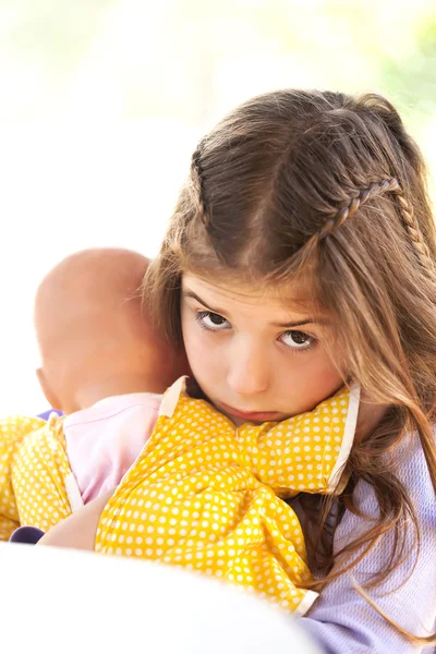 Droevig gezicht kinderen — Stockfoto