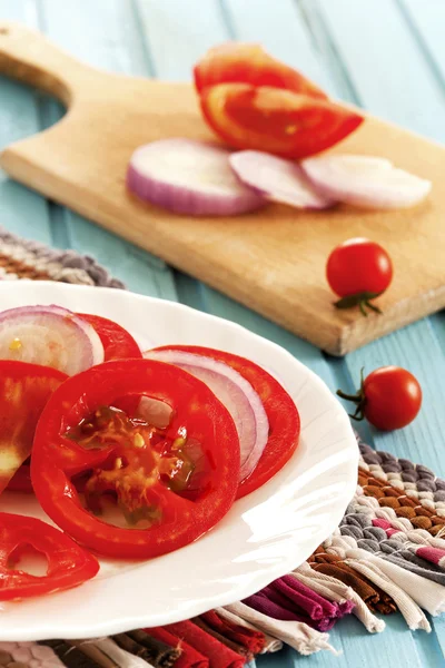 Salada de tomate fresco — Fotografia de Stock