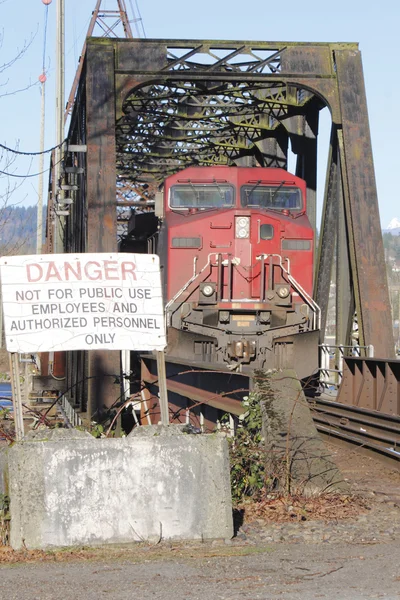 Railway Warning Sign — Stock Photo, Image