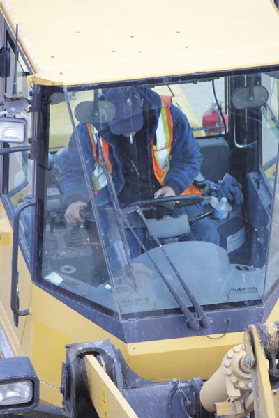 Inside a Front Loader 's Cab — стоковое фото