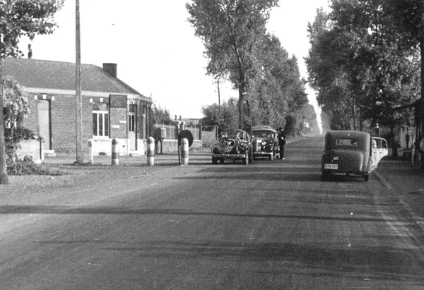 Punkt kontrolny na granicy Niemiec Belgii w 1940 — Zdjęcie stockowe