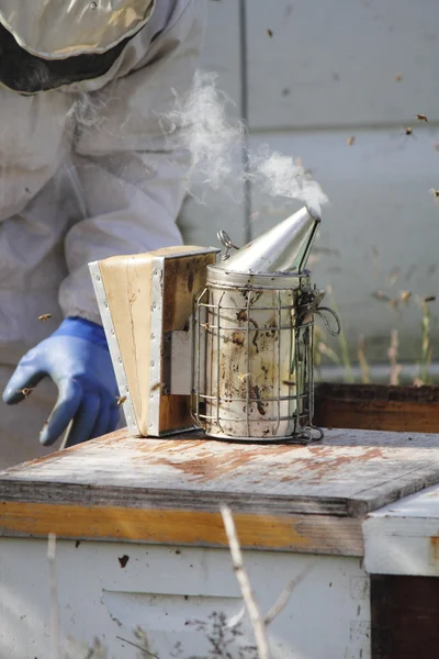 Handbienenhaltung Nebel oder Raucher — Stockfoto