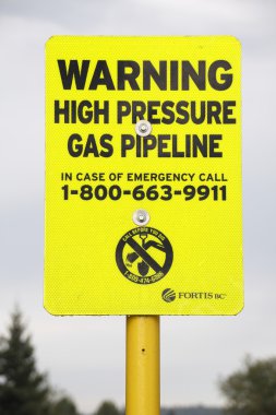 High Pressure Gas Pipeline Warning clipart