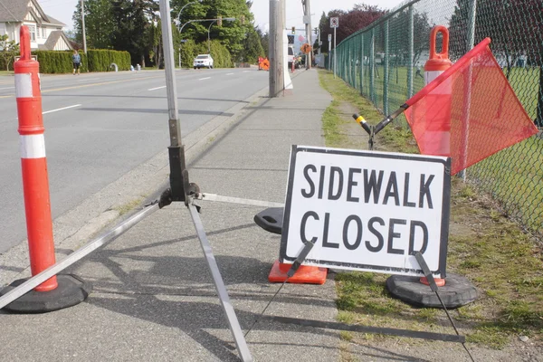 Trottoir gesloten teken — Stockfoto