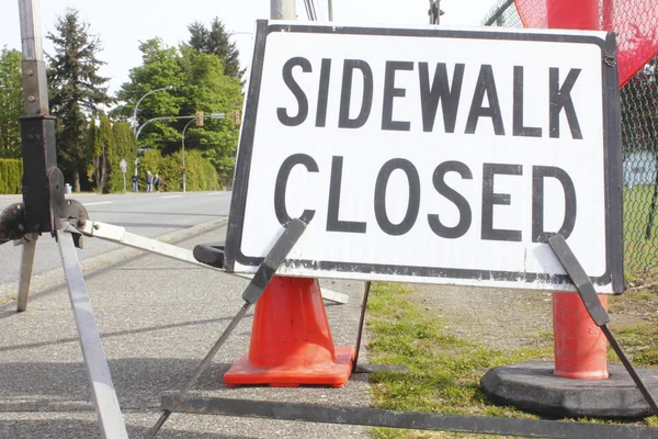 Sidewalk Closed Signage — Stock Photo, Image