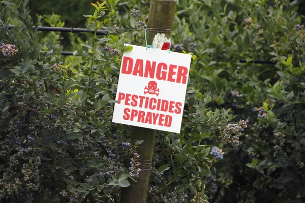 Danger Pesticides Sprayed Sign — Stock Photo, Image