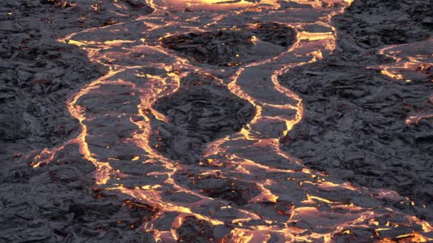 Lava beweegt over zwarte rots in IJsland — Stockvideo