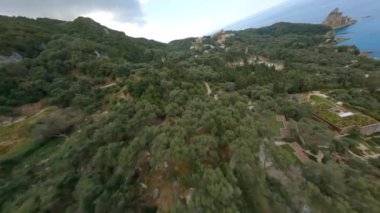 Yuvarlanan Yeşil Peyzaj ve Sahil şeridinde İHA