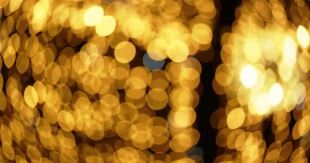 Parlak Altın Noel Işıkları — Stok video