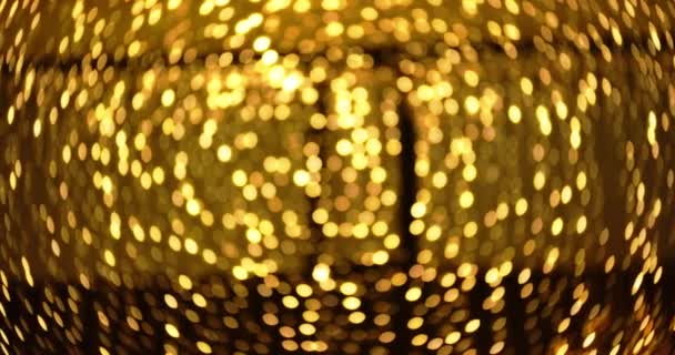 Defocussed Shot Of Bright Yellow Christmas Lights — Wideo stockowe