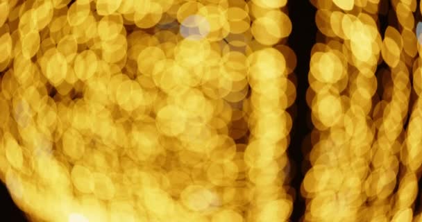 Brillantes luces doradas de Navidad — Vídeos de Stock
