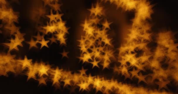 Forme luminose della stella delle luci di Natale illuminate sulle decorazioni dell'albero — Video Stock