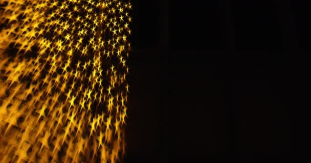 Centelleante estrella en forma de desenfocado árbol de Navidad luces — Vídeos de Stock