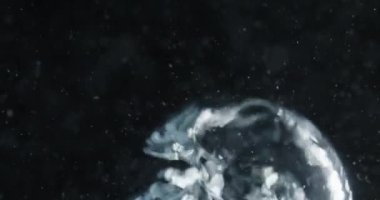 Yükselen Baloncuklar Kara Arkaplan Karşısında Suda Hareket Ediyor