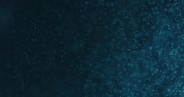 Mavi Baloncuklar ve Sudaki Parçacıklar Siyah Arkaplan Karşısında