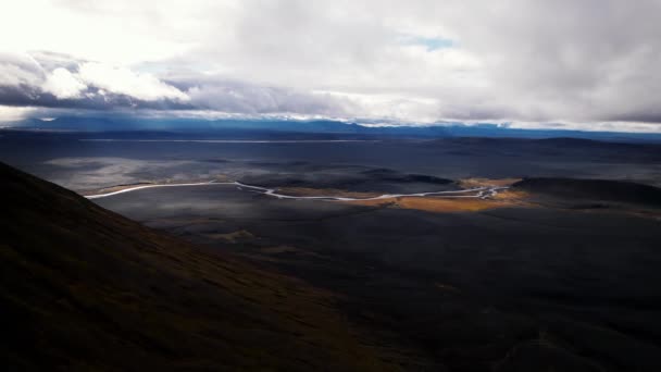 Drone Over Mountain Landscape Of Iceland — Stockvideo