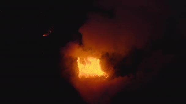 Drone Vers Caldera Fondue Du Volcan Éruption — Video