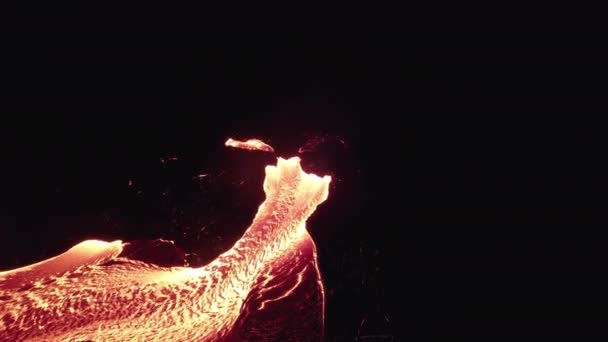 Дрони над річкою Молтен - Лава від виверження вулкану — стокове відео