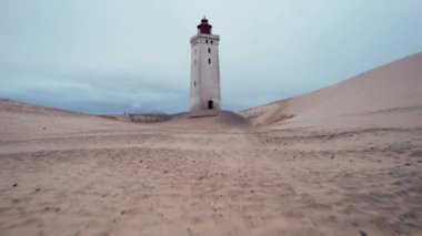 Rubjerg 'den Dron Over Beach Knude Lighthouse