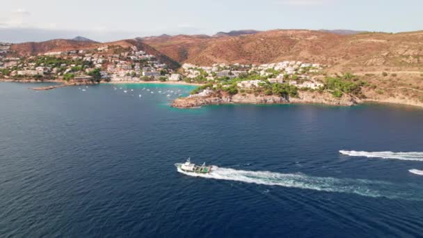 Drone of Boats ανοικτά των ακτών του Cap De Creus — Αρχείο Βίντεο