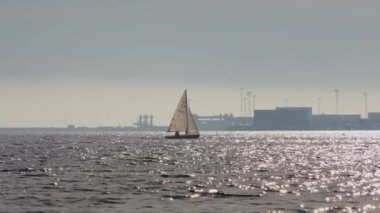 Limanda Güneş Işığı Altında Yelken Teknesi