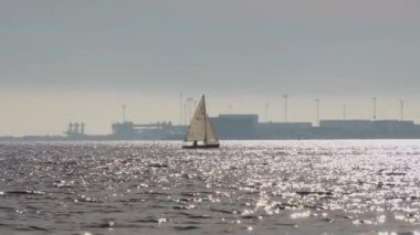 Limanda Güneş Işığı Altında Yelken Teknesi