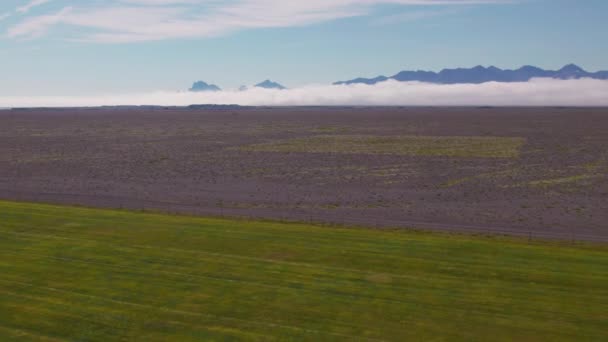 Drone sobre balas de heno cubiertas en campo verde — Vídeos de Stock