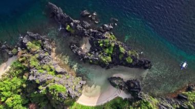 Drone Of Trees, Cliffs And Coastline On Island