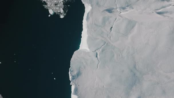 Wide Overhead Drone Vlucht Zee Ijs Van Ilulissat Icefjord Unesco — Stockvideo
