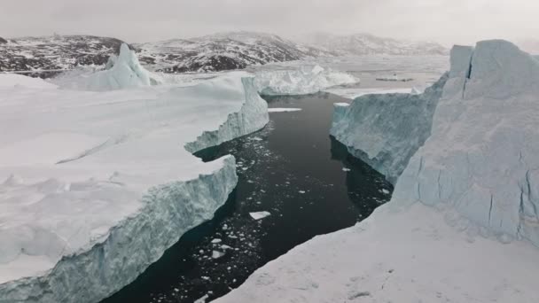 Ilulissat Icefjord Buzu Unesco Dünya Mirası Bölgesi Grönland — Stok video