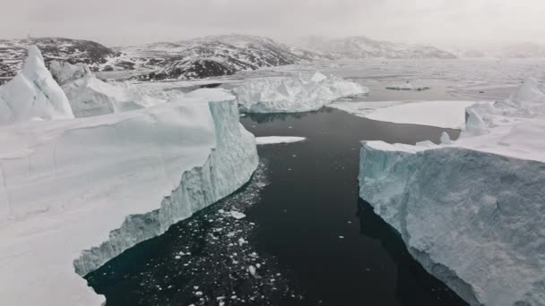 Ilulissat Icefjord Buzu Unesco Dünya Mirası Bölgesi Grönland — Stok video