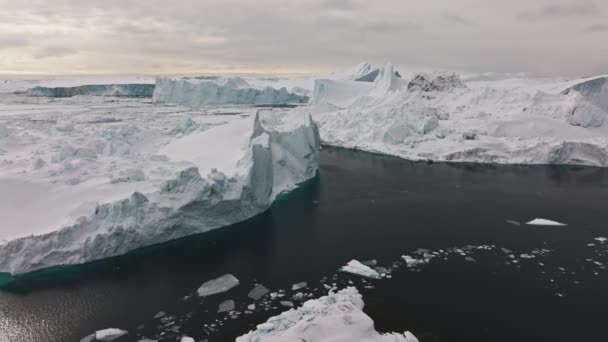 Ilulissat Icefjord Unesco Dünya Mirasları Alanı Grönland Günışığı Denizi Buz — Stok video