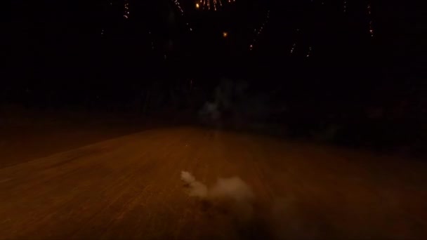 Luftaufnahme Einer Atemberaubenden Aussicht Auf Ein Helles Feuerwerk Drohne Dreht — Stockvideo