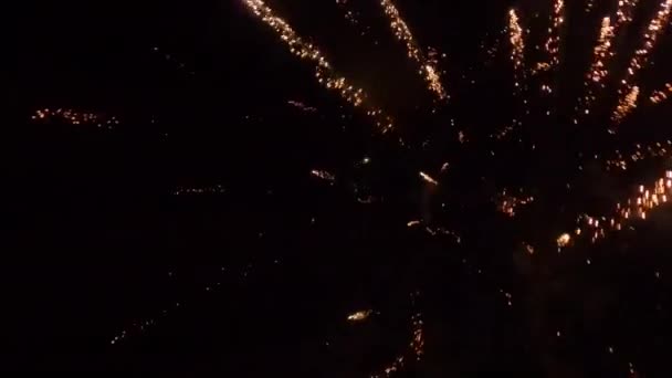 Aerial Fpv Drone Shot Epic Breathtaking View Multicolored Fireworks Display — Stock video