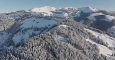Zell Am See-Kaprun, Salzburg, Avusturya 'nın Karlı Dağları Üzerinde Geniş İHA