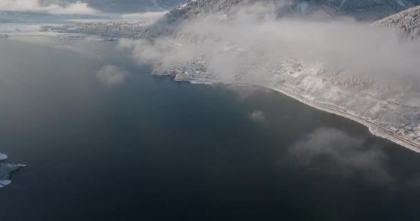 Wide Drone Zell See Lake Zell Salzburgo Áustria — Vídeo de Stock