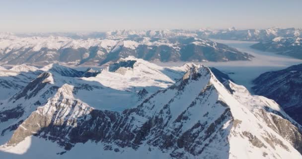 Wide Drone Majestic Kitzsteinhorn Bergtoppen Hoge Tauern Bereik Midden Oostelijke — Stockvideo