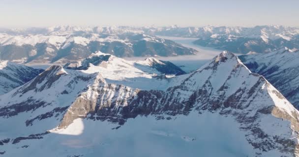 Wide Drone Majestic Kitzsteinhorn Mountain Peaks High Tauern Range Alpes — Vídeos de Stock