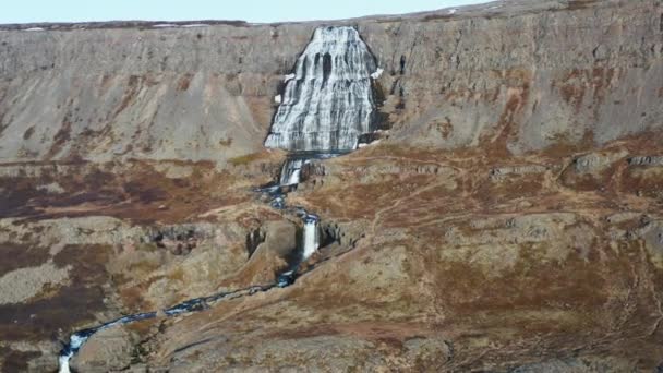 Vue Aérienne Des Chutes Dynjandi Westfjords Islande Destination Touristique Populaire — Video