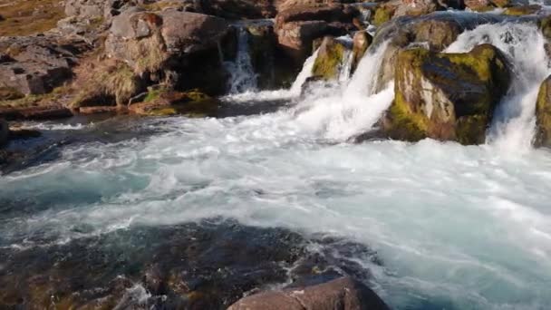 Fiume Cascate Delle Cascate Dynjandi Westfjords Islanda Natura Spettacolare Slow — Video Stock