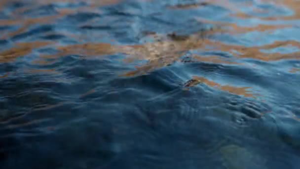 Close Powolny Ruch Shot Powierzchni Jeziora Wody Ripples Fale — Wideo stockowe