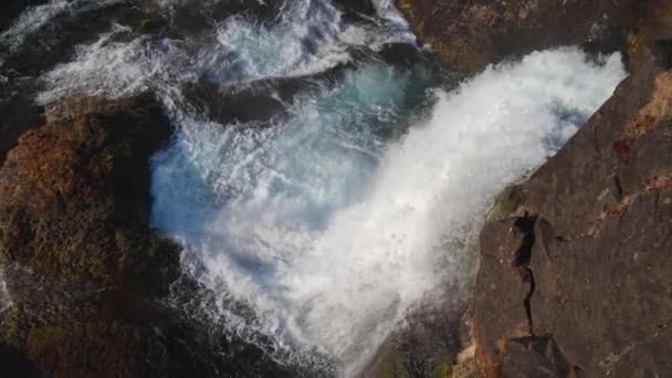 Acqua Cadente Una Delle Cascate Delle Cascate Dynjandi Westfjords Islanda — Video Stock