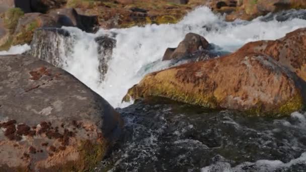 River Cascades Dynjandi Falls Westfjords Iceland Inglés Espectacular Naturaleza Agua — Vídeos de Stock