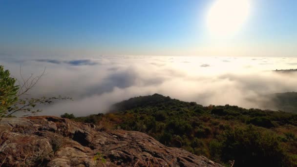 Κλείδωμα Ευρεία Time Lapse Shot Clouds Moving Mountain Landscape Sant — Αρχείο Βίντεο