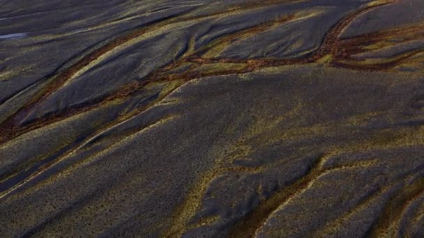 Aerial Landscape Dry Mud Lands Iceland Inglés Tierra Con Una — Vídeos de Stock