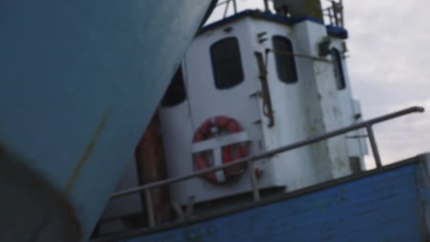 Крупним Планом Зовнішній Вигляд Старої Рибальської Каюти Інвалідних Човнах Пан — стокове відео