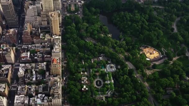 Vista Aérea Parque Central Nueva York Filmado Desde Helicóptero Urban — Vídeo de stock