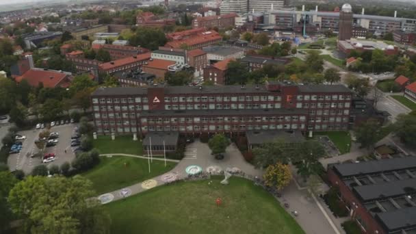Wide Drone Flight City Malmo Apartments Scania Sweden — ストック動画